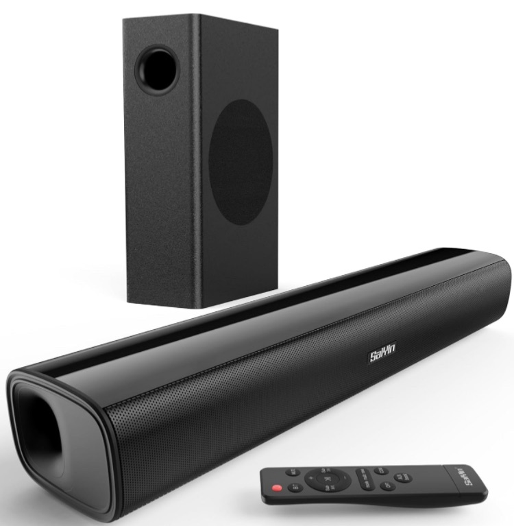 Photo 1 of (READ FULL POST) Saiyin Sound Bars for TV with Subwoofer,2.1CH Soundbar for TV,PC,Gaming, Surround Sound System for TV with Bluetooth/Optical/AUX Connection,17 Inch, Wall Mountable