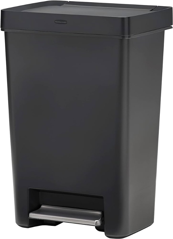 Photo 1 of **MISSING PARTS READ NOTES**
Rubbermaid Premier Series II Step-On Trash Can for Home and Kitchen, with Lid Lock and Slow Close, 13 Gallon, Charcoal