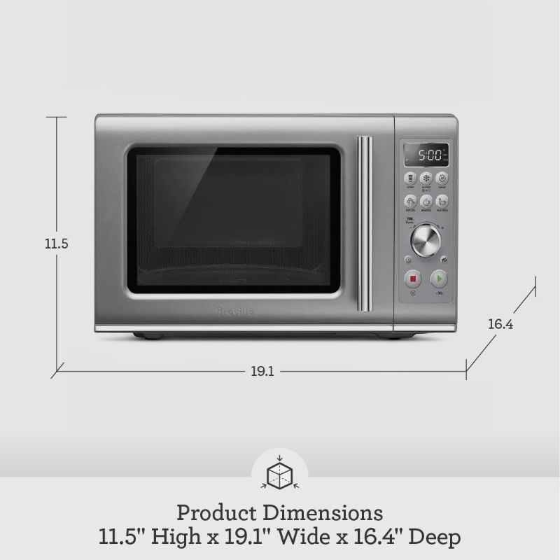 Photo 4 of (NON-REFUNDABLE) Breville Compact Wave Soft Close Microwave BMO650SIL, Silver
