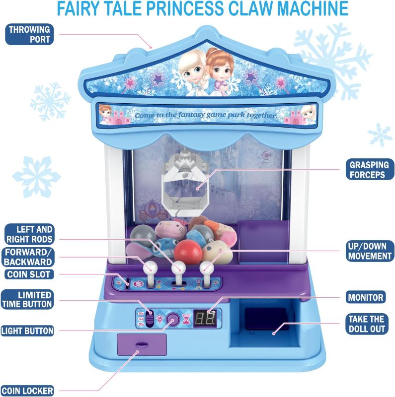 Photo 5 of (READ FULL POST) Claw Machine, Large Claw Machine for Kids, Frozen Princess Toys for Girls Age 3+, 3 4 5 6 7 Year Old Girl Birthday Gift Ideas, Frozen Blue