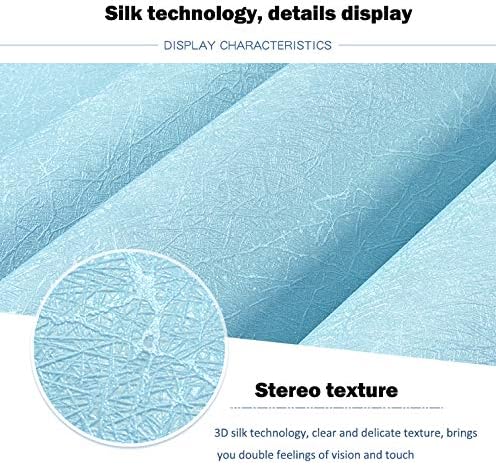 Photo 1 of **BUNDLE OF 2 NO REFUNDS**MelunMer Blue Peel and Stick Wallpaper Silk Embossed Self Adhesive Removable Wallpaper Blue Papel Tapiz Stick and Peel Blue Wallpaper Blue Wrapping Stickers Paper Shelf Liner Vinyl Film 15.7”×197”