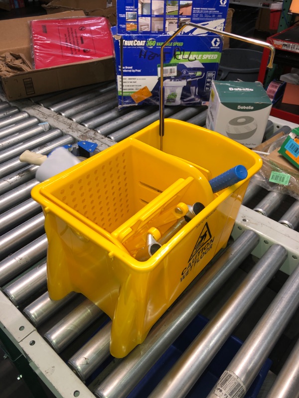 Photo 2 of (NON-REFUNDABLE) Commercial Mop Bucket with Wringer on Wheels, Mop Bucket with 20 Quarts Side Wringer Combo Mop and Bucket with Wringer Set for Home Office Cleaning