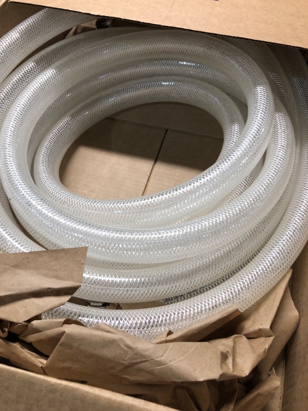 Photo 2 of  High Pressure Braided Clear PVC Vinyl Tubing Flexible Vinyl Tube, Heavy Duty Reinforced Vinyl Hose Tubing, BPA Free and Non Toxic