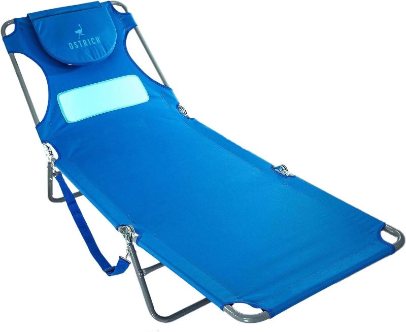 Photo 1 of (please see all images)Ostrich Chaise Lounge Beach Chair for Adults with Face Hole - 