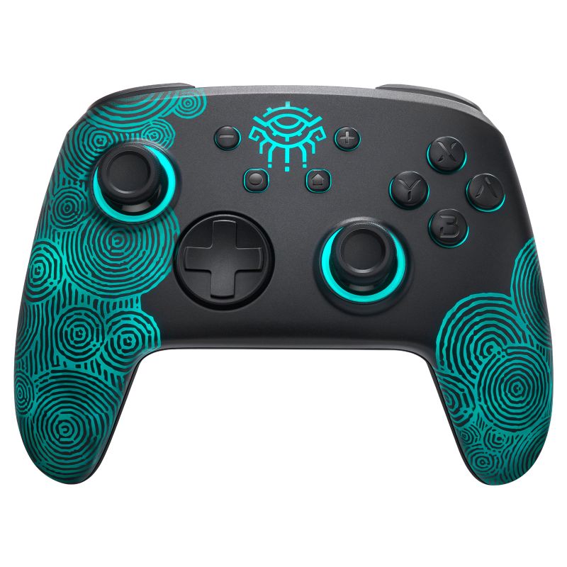 Photo 1 of [Luminous Pattern] Switch Pro Controller Wireless Compatible with Nintendo Switch/OLED/Lite, FUNLAB Firefly Bluetooth Remote Gamepad with 7 LED Colors/Paddle/Turbo/Motion Control for Zelda Fans