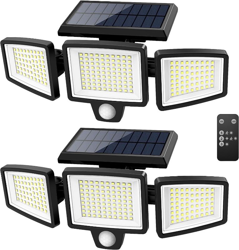 Photo 1 of 
Tuffenough Solar Outdoor Lights 2500LM 210 LED Security Lights with Remote Control,3 Heads Motion Sensor Lights, IP65 Waterproof,270° Wide Angle