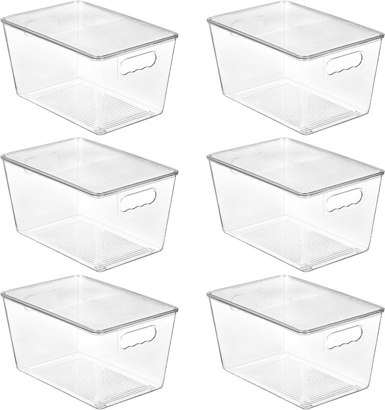 Photo 1 of 
Vtopmart 6 Pack Clear Stackable Storage Bins with Lids, Large Plastic Containers with Handle for Pantry Organizer and Storage,Perfect