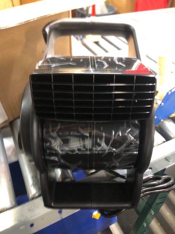 Photo 3 of 
Lasko 12” Utility Fan for Job Site or Home Use, 289 CFM, Pivoting High Velocity Blower Fans, 3 Speeds, 2 Accessory Outlets 120V, Black, U12104