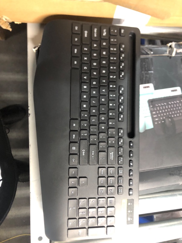 Photo 2 of 
**READ NOTS** Wireless Keyboard and Mouse Combo - Full-Sized Ergonomic Keyboard with Wrist Rest, Phone Holder, Sleep Mode, Silent 2.4GHz Cordless***NELLIS VARIETY BOX- MIXED ITEMS- SOLD AS IS- NONREFUNDABLE***
