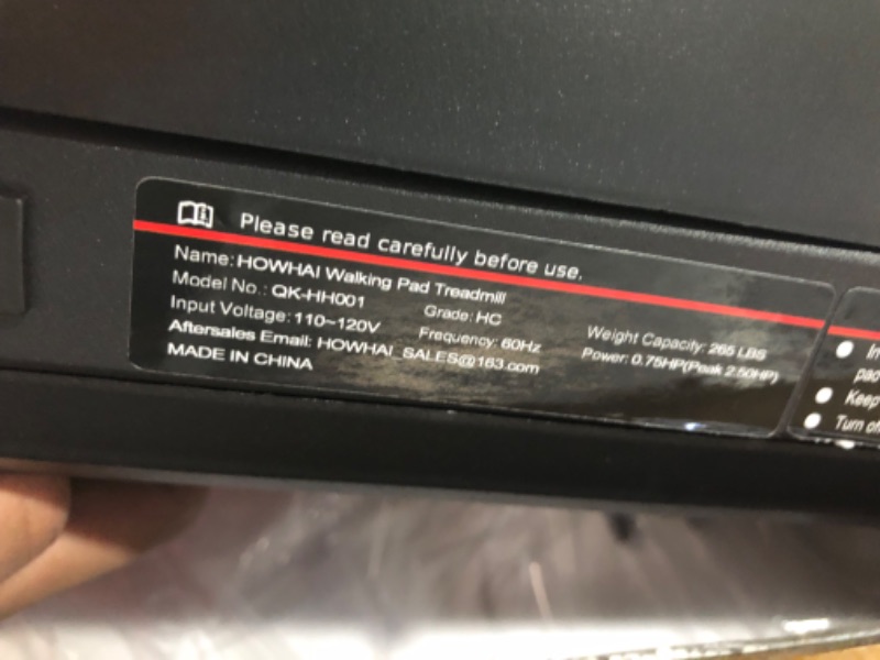 Photo 6 of ***USED - DOESN'T POWER ON - UNABLE TO TROUBLESHOOT***
Walking Pad Treadmill, Walking Pad with Handle Bar, Foldable Treadmill, Under Desk Treadmill, 6.2 MPH Running Pad with Remote Control and LED Display, Treadmills for Home Office Use White Folding Trea