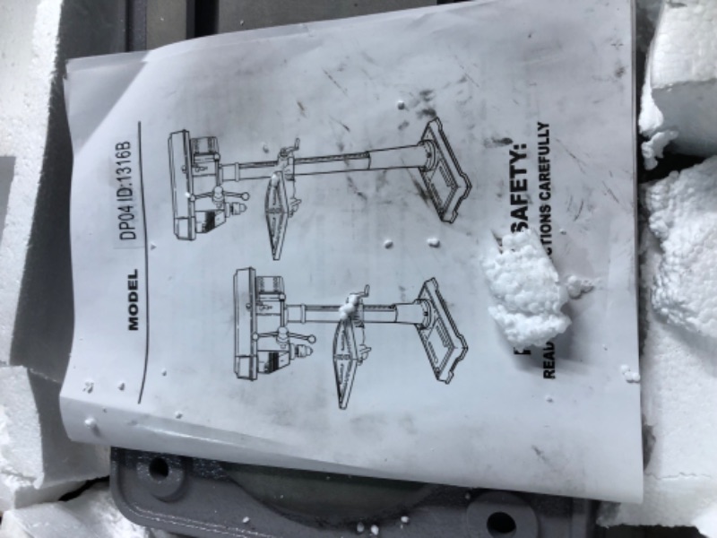 Photo 2 of ***NONREFUNDABLE - NOT FUNCTIONAL - FOR PARTS ONLY - SEE COMMENTS***
13 in Floor Drill Press, 7.5 Amp 120V, 288-3084 RPM Variable Speed Cast Iron Bench Drill Press, 0-45° Tilting Worktable, Tabletop Drilling Machine for Wood Metal