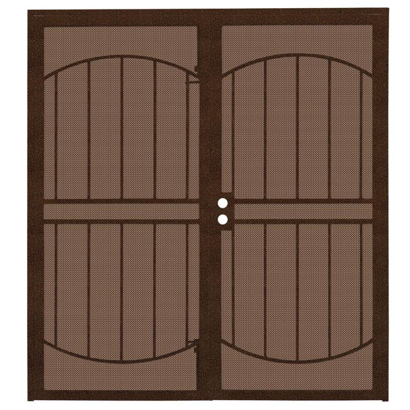 Photo 1 of (READ FULL POST) 72 in. x 80 in. Arcada Copper Surface Mount Outswing Steel Double Security Door with Expanded Metal Screen
