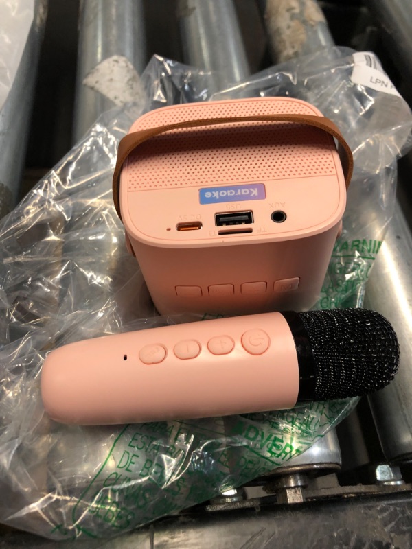 Photo 2 of **MISSING MICROPHONE SPEARKER ONLY**
Mini Karaoke Machine for Kids Gifts, Bluetooth Speaker (Pink)