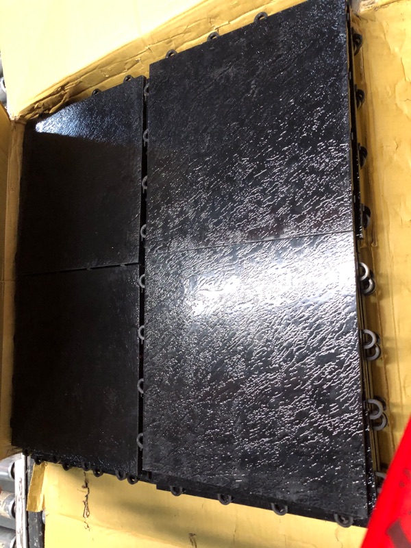 Photo 3 of ***USED - MIGHT BE INCOMPLETE***
IncStores 3/8 Inch Thick Practice Dance Floor Tiles | Printed Plastic Dance Flooring for Practice and Performance of Countless Dance Styles (Black, 28-12" x 12" Tiles)