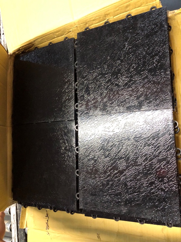 Photo 2 of ***USED - MIGHT BE INCOMPLETE***
IncStores 3/8 Inch Thick Practice Dance Floor Tiles | Printed Plastic Dance Flooring for Practice and Performance of Countless Dance Styles (Black, 28-12" x 12" Tiles)