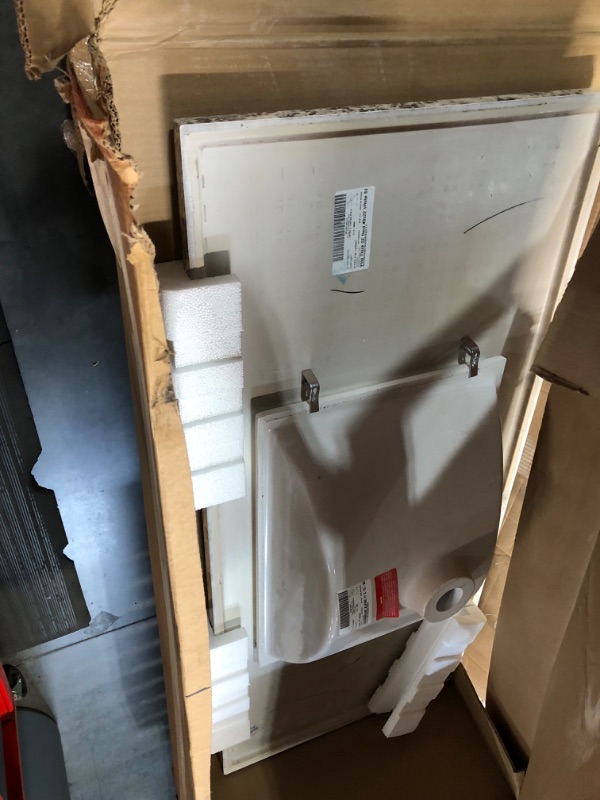 Photo 3 of [READ NOTES]
49 in. W x 22 in. D Cultured Marble White Rectangular Single Sink Vanity Top in Bianco Antico
