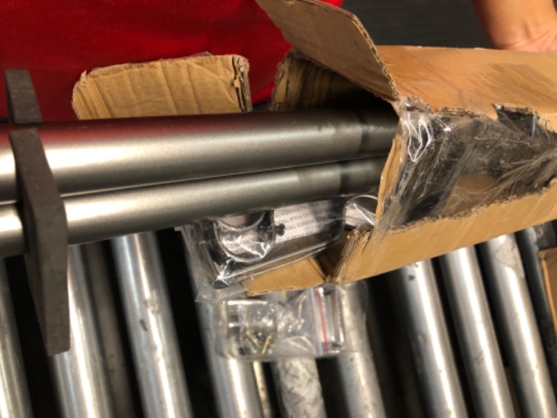 Photo 1 of ***USED***Exclusive Home Napoleon 1" Curtain Rod and Coordinating Finial Set, Gunmetal, Adjustable 66"-120"