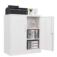 Photo 1 of **MAY BE MISSING PARTS**
31.5 in. W x 35.4 in. H x 15.7 in.D 2 Adjustable Shelves Steel Garage Storage Freestanding Cabinet with 2 Doors in White
