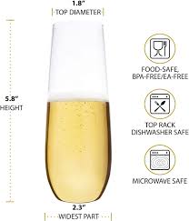 Photo 1 of * BUNDLE OF 4** Bravario Unbreakable Stemless Plastic Champagne Flutes