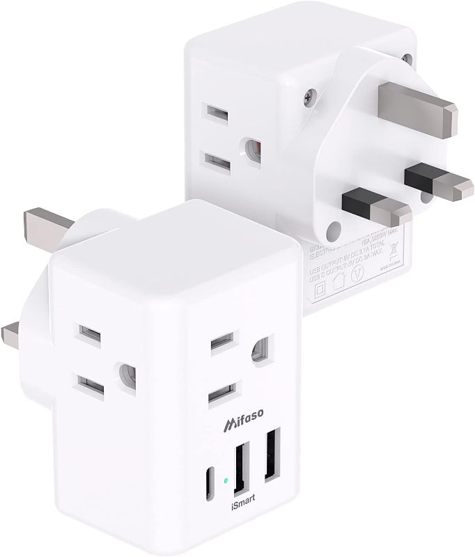 Photo 1 of [2-Pack] UK Travel Plug Adapter - US to UK Plug Adapter, Type G International Plug Adapter, Dubai England Ireland 