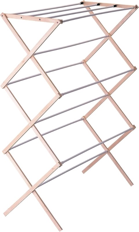 Photo 1 of **MAJOR DAMAGE READ NOTES**
Household Essentials 5001 Collapsible Folding Wooden Clothes Drying Rack For Laundry