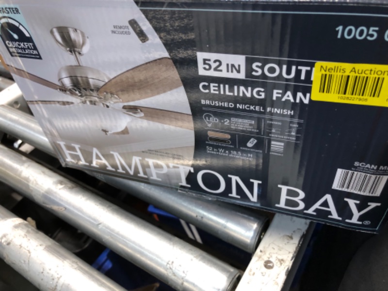 Photo 1 of Southwind II 52 in. Indoor LED Brushed Nickel Ceiling Fan with Light Kit, Reversible Blades and Remote Control