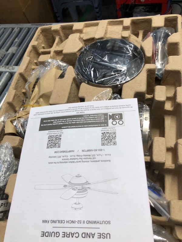 Photo 1 of Southwind II 52 in. Indoor LED Brushed Nickel Ceiling Fan with Light Kit, Reversible Blades and Remote Control