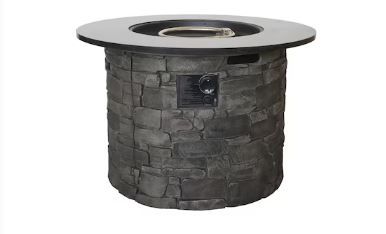 Photo 1 of **NONREFUNDABLE**FOR PARTS OR REPAIR**SEE NOTES**
allen + roth Stacked stone Fire Pit Table 36.2-in W 50000-BTU Stacked Grey Stone Portable Composite Round Propane Gas Fire Table