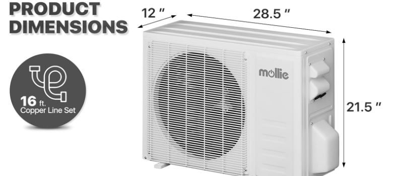 Photo 7 of (READ FULL POST) mollie 9000 BTU Split Air Conditioner 23 SEER2 115V AC/Heating System