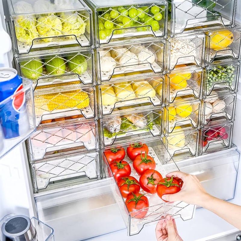 Photo 1 of ****STOCK PHOTO FOR REFERENCE ONLY***Pantry Organization and Storage, Refrigerator Organizer Bins, Fridge Pull-Out Drawer Containers, Stackable Storage Bins for Kitchen, Cabinet, Closet, Bathroom (2 PACK, 12.6"L x 8"W x 4.4"H)