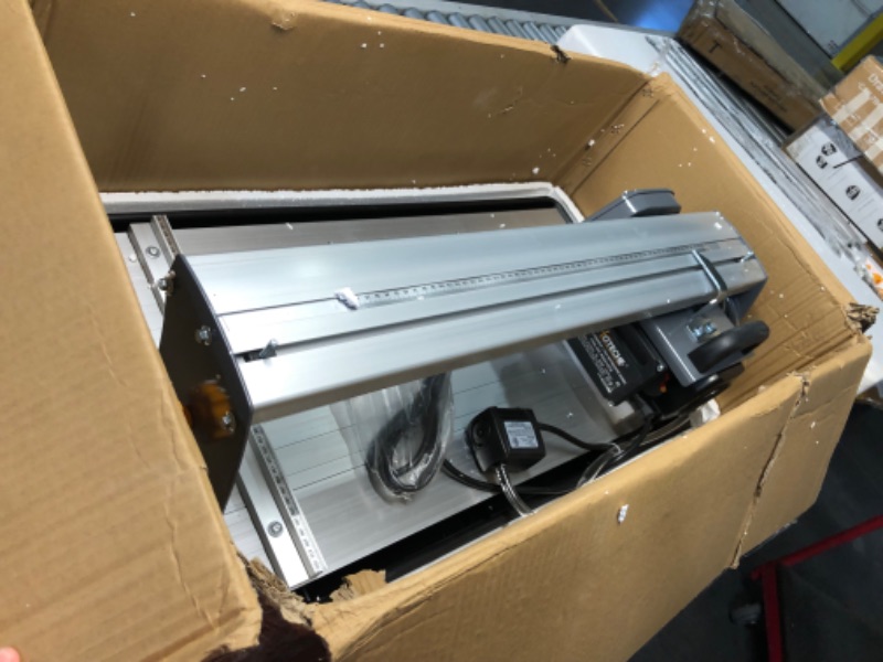 Photo 6 of ***USED - DIRTY - LIKELY MISSING PARTS - UNABLE TO VERIFY FUNCTIONALITY***
Hoteche 8-Inch Wet Tile Saw - 8A Benchtop Power Masonry Cutting Tool with Stand