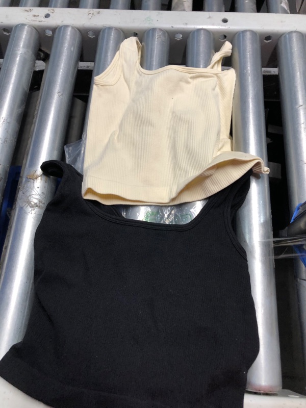 Photo 1 of **MISSING COFFEE TANK TOP SIZE SMALL**
OQQ Women's 3 Piece Tank Tops Ribbed Seamless Workout Exercise Shirts Yoga Crop Tops Small Black Coffee Beige