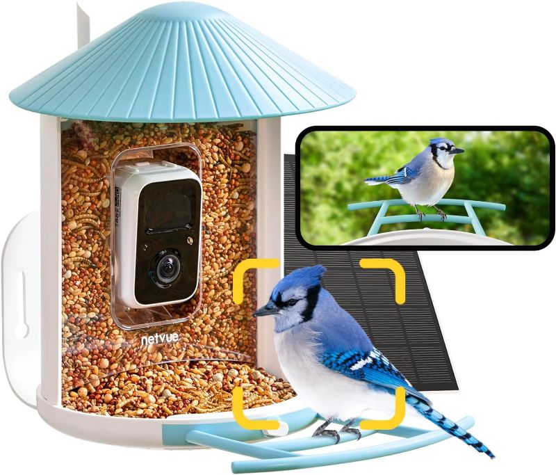 Photo 1 of (loose parts)
NETVUE Birdfy® AI Smart Bird Feeder with Camera Solar Powered, Lifetime AI Auto Capture Each Bird Come & Identify 6000+ Bird Species, Cloud Store Bird Videos & Birdwatching On Live, Ideal Gift (Blue)
