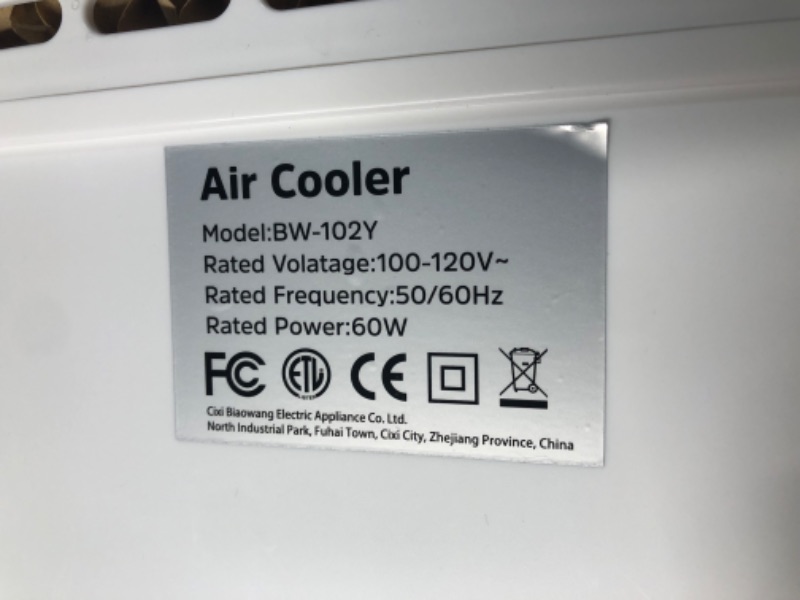 Photo 6 of ***USED - MISSING REMOTE AND WHEELS - POWERS ON - UNABLE TO TEST FURTHER***
Portable Air Conditioners, 3 IN 1 Windowless Air Conditioner Portable with Remote, Fast Cooling Evaporative Air Cooler with 3 Ice Box, Swamp Cooler 1-7H Timer 3-Speed Portable AC 