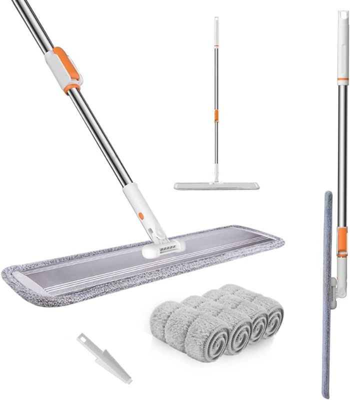 Photo 1 of *****STOCK IMAGE FOR SAMPLE*****
Microfiber Flat Mop 32 in Large Mops for Floor Cleaning Commercial Dust Dry Wet Mops on Hardwood Floors with 4 Washable Pads Aluminium Telescopic Long Handle Floor Cleaning Tools
