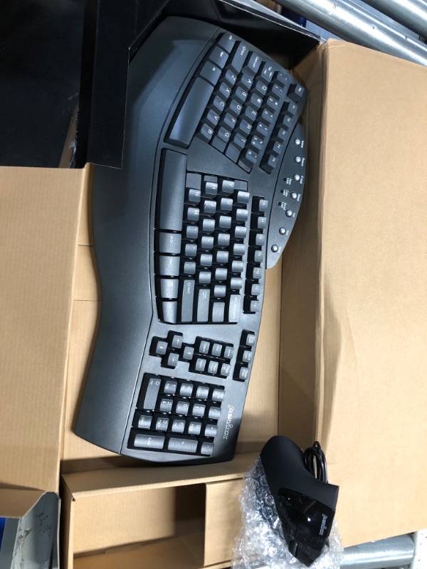 Photo 3 of Perixx PERIDUO-512B US, Wired Ergonomic Keyboard and Vertical Mouse Combo - USB - Black - US English