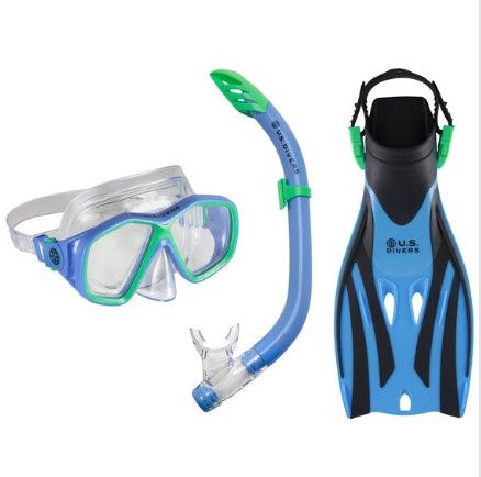 Photo 1 of **NON-REFUNDABLE, PARTS ONLY** US Divers Redondo Snorkeling Dive Set (pink/blue) SIZE L/XL