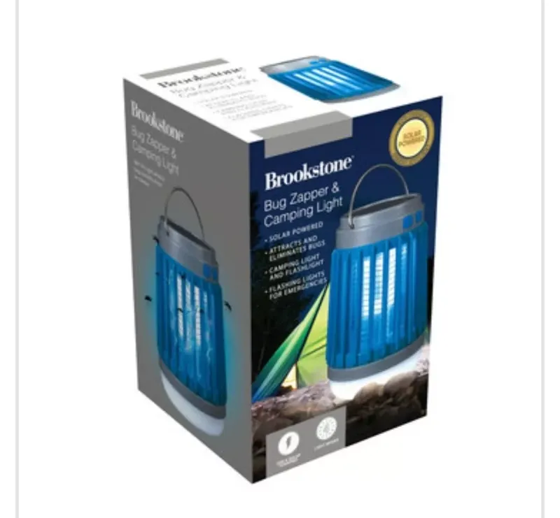 Photo 1 of (functional)(see all images)Brookstone Bug Zapper & Camping Light - USB & Solar Powered With Four Light...
