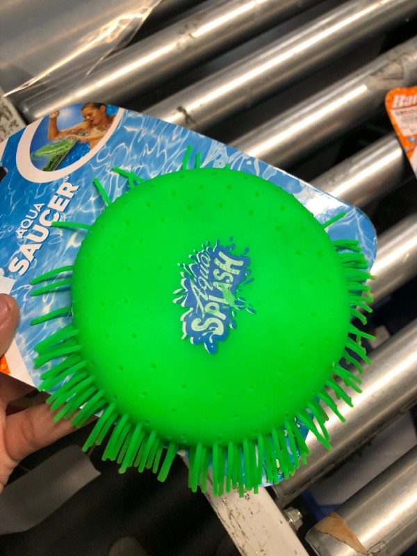 Photo 3 of Banzai Green Aqua Saucer Pool Toy 5" Disk (Soak It and Throw It)