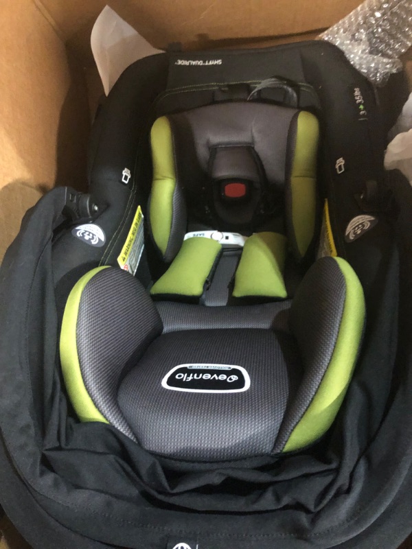 Photo 2 of (MANUFACTURED: 2/26/2024) Evenflo Shyft DualRide Infant Car Seat and Stroller Combo with Carryall Storage (Durham Green) Shyft DualRide w/Carryall Storage Durham Green