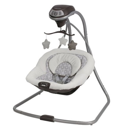 Photo 1 of (MANUFACTURED: 5/27/23) Graco Simple Sway Portable Baby Swing, White/Gray Stars
