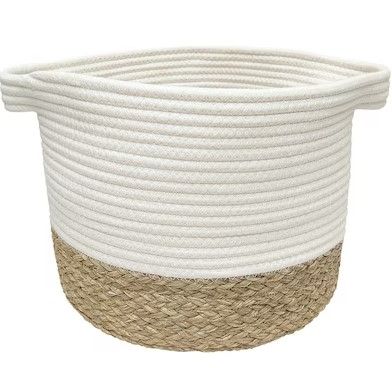 Photo 1 of allen + roth Rope and sea grass (12-in W x 9.5-in H x 12-in D) Beige and Natural Sea Grass Basket
