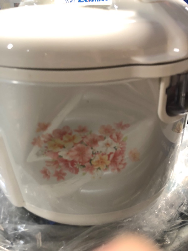 Photo 3 of (Similar to stock photo/ Minor Damage/ See Notes) Tiger JNP-1000-FL 5.5-Cup (Uncooked) Rice Cooker and Warmer, Floral White 5.5-Cup White