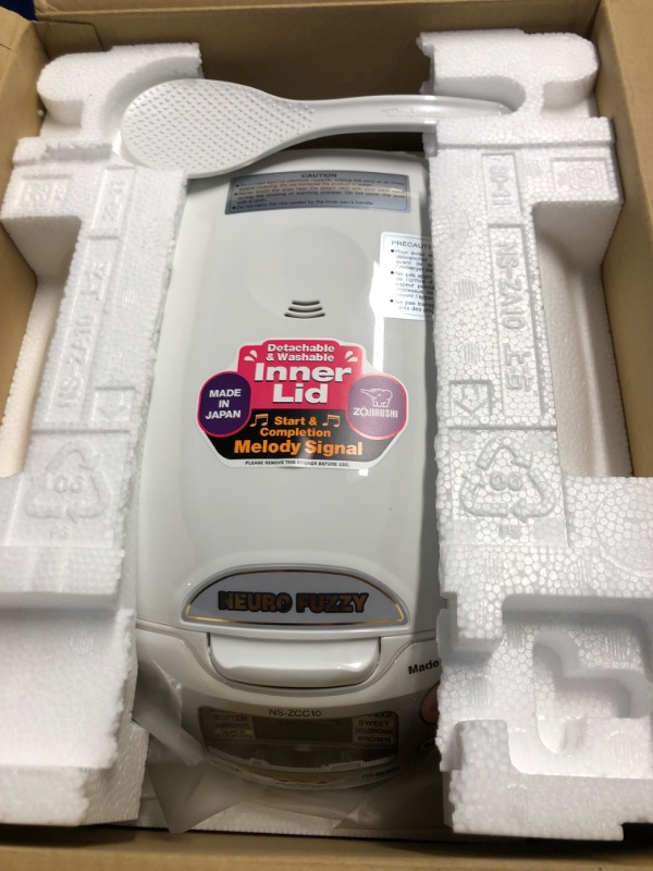 Photo 1 of ***USED - POWERS ON - UNABLE TO TEST FURTHER***
Zojirushi NS-ZCC10 5-1/2-Cup Neuro Fuzzy Rice Cooker and Warmer, Premium White