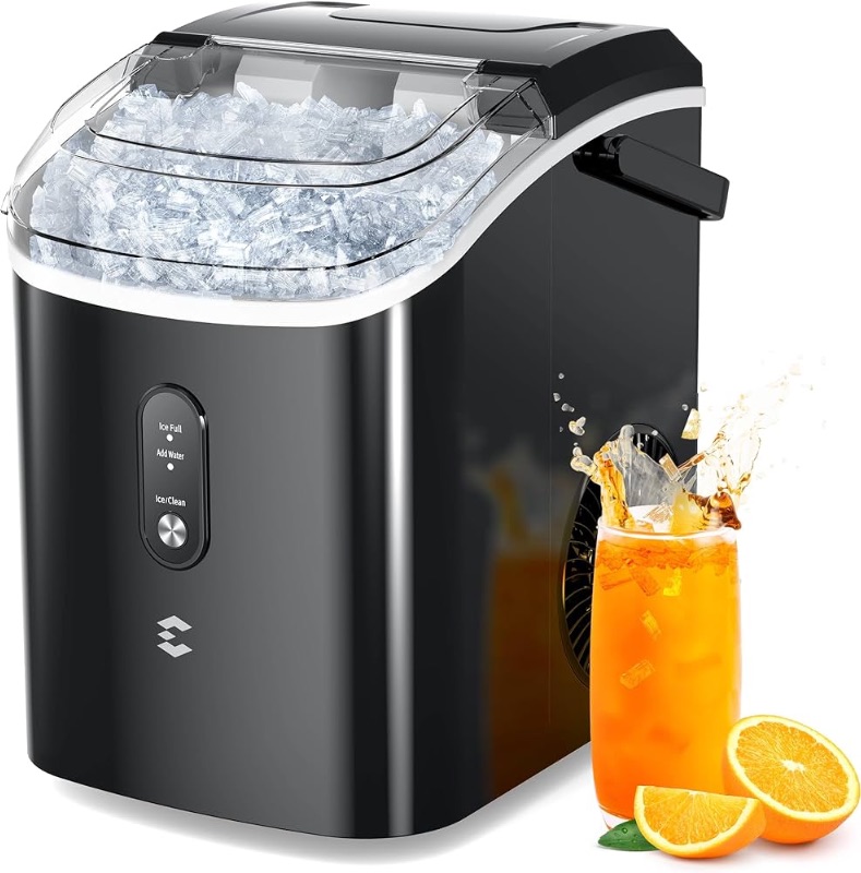 Photo 1 of (MINOR DAMAGE/ SEE NOTES) Nugget Ice Maker Countertop,Chewable Pellet Ice, 33LBS/24H,Compact Self-Cleaning Ice Machine with Ice Bags?Pebble Ice Maker for Home, Kitchen, RV, Camping