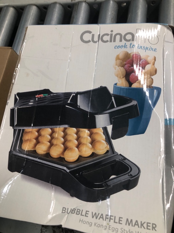 Photo 2 of ***DAMAGED - HEAVILY USED AND DIRTY - SEE PICTURES - UNABLE TO TEST***
CucinaPro Bubble Waffle Maker- Electric Non stick Hong Kong Egg Waffler Iron Griddle - Ready in under 5 Minutes