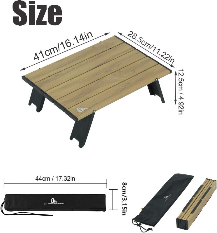 Photo 3 of (READ FULL POST) iClimb Ultralight Compact Mini Beach Picnic Folding Alu. Table with Carry Bag, Two Size (Nature - S)