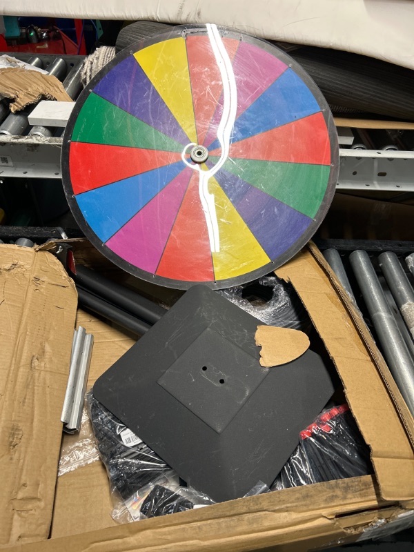 Photo 2 of [READ NOTES]
24 Inch Dual Use Spinning Prize Wheel 14 Slots Color Tabletop and Floor Roulette Wheel of Fortune, Spin The Wheel with Dry Erase Marker and Eraser Win The Fortune Spinner Game for Carnival Trade Show