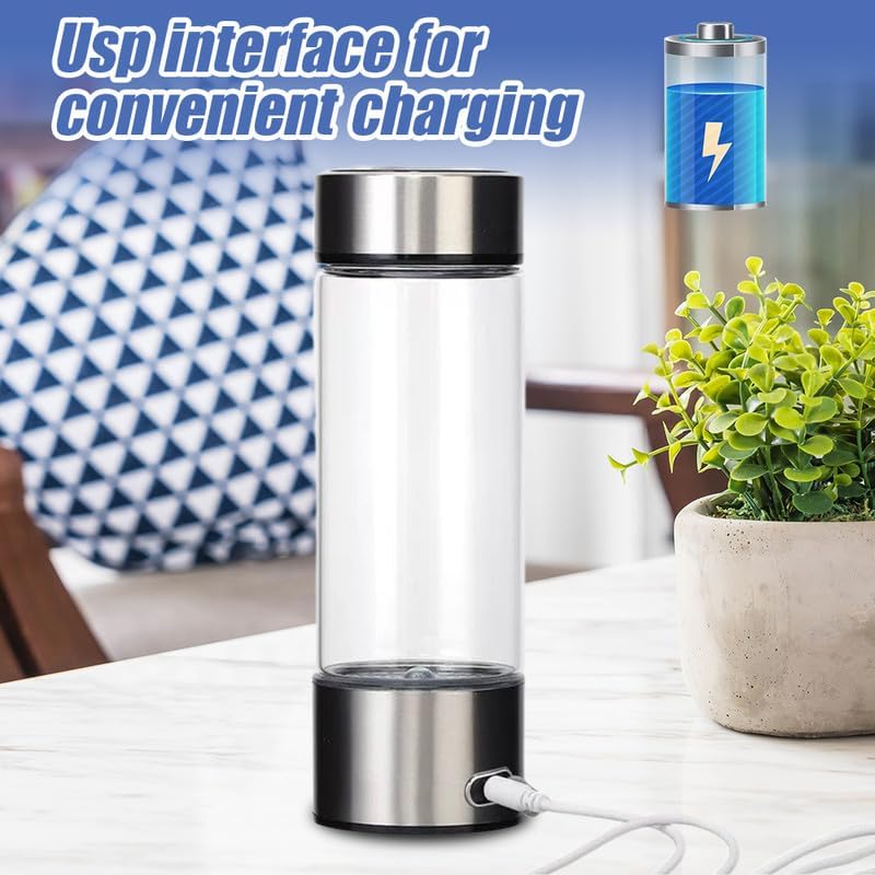 Photo 3 of (READ FULL POST) Hydrogen Water Bottle 2024, Hydrogen Water Bottle Generator with SPE PEM Technology Water Ionizer, Hydrogen Water Machine Improve Water in 3 Minutes for Home, Office, Travel, Daily Drinking(Silver)