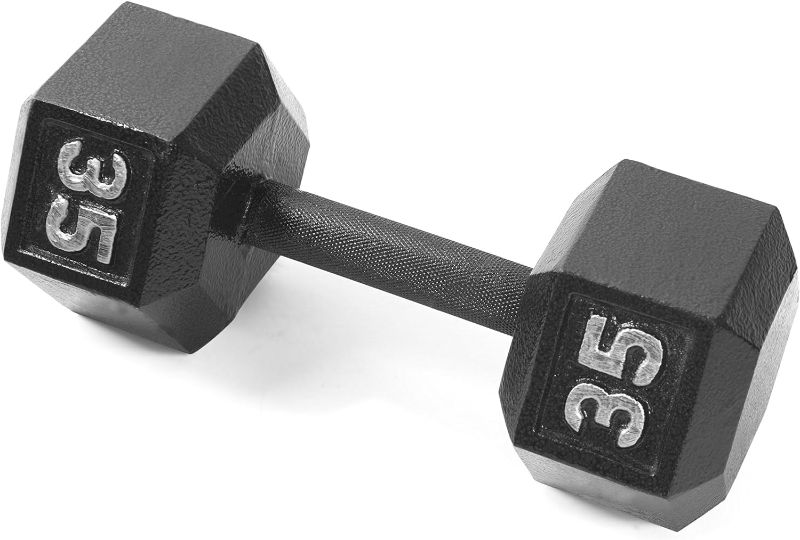 Photo 1 of [READ NOTES]
CAP CAST IRON HEX DUMBBELL, BLACK, Single 35lbs